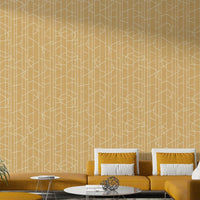 Living room with elegant honey canvas wallpaper, GD1712