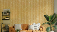 Honey-colored canvas wallpaper with elegant lines, GD1712
