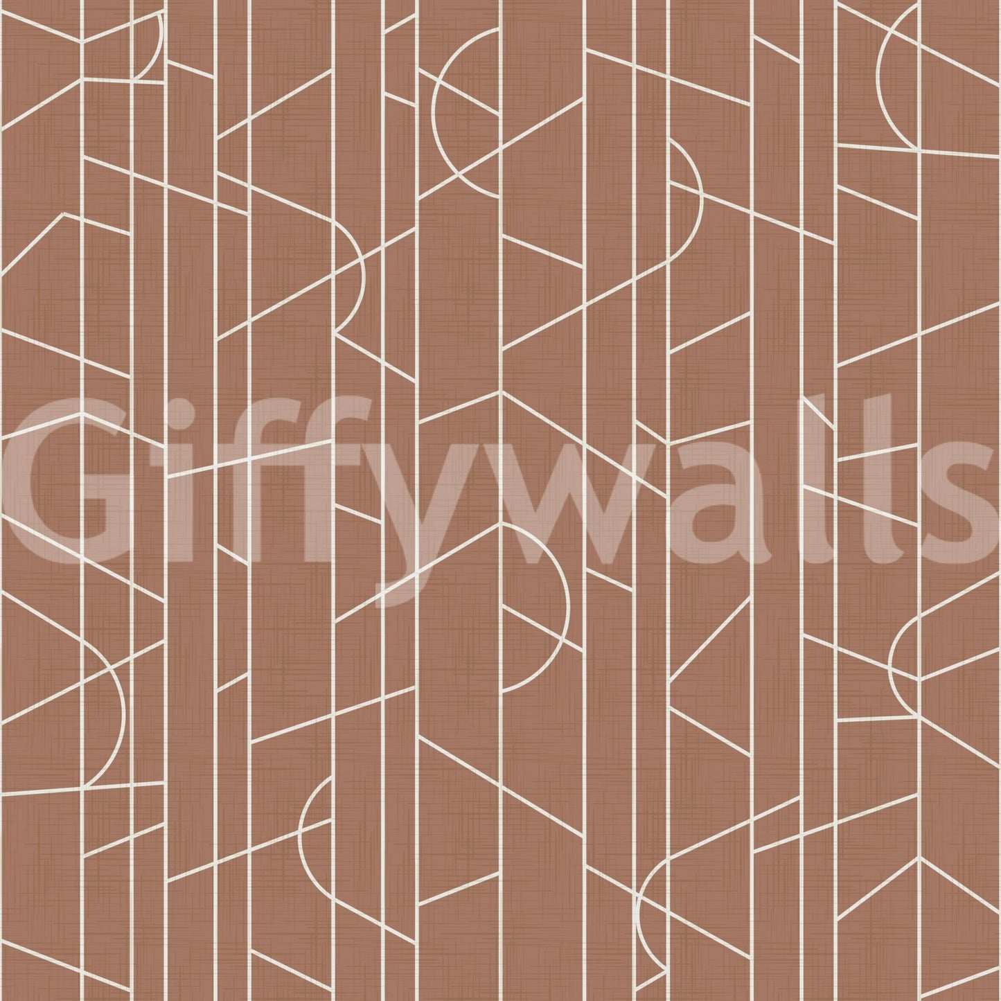 Elegant mocha wall mural featuring artistic line decor, GD1715