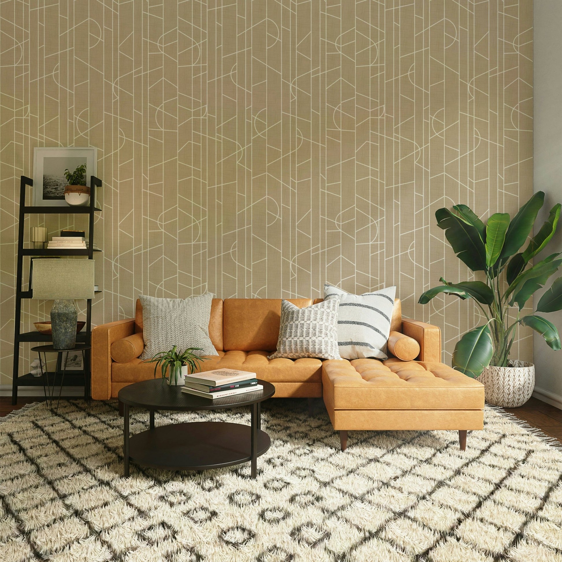 Safari canvas wall art with detailed linear design, GD1713
