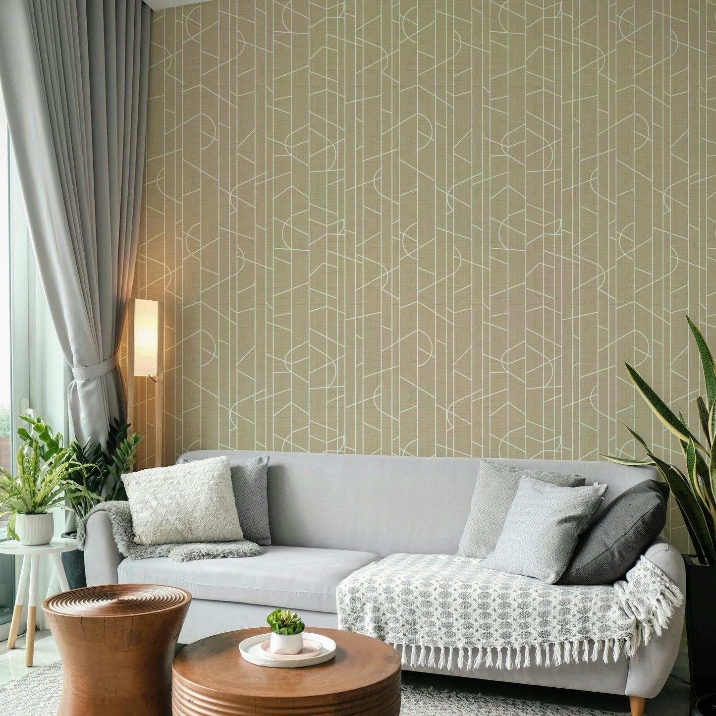 Earth-toned wallpaper with elegant safari accents, GD1713