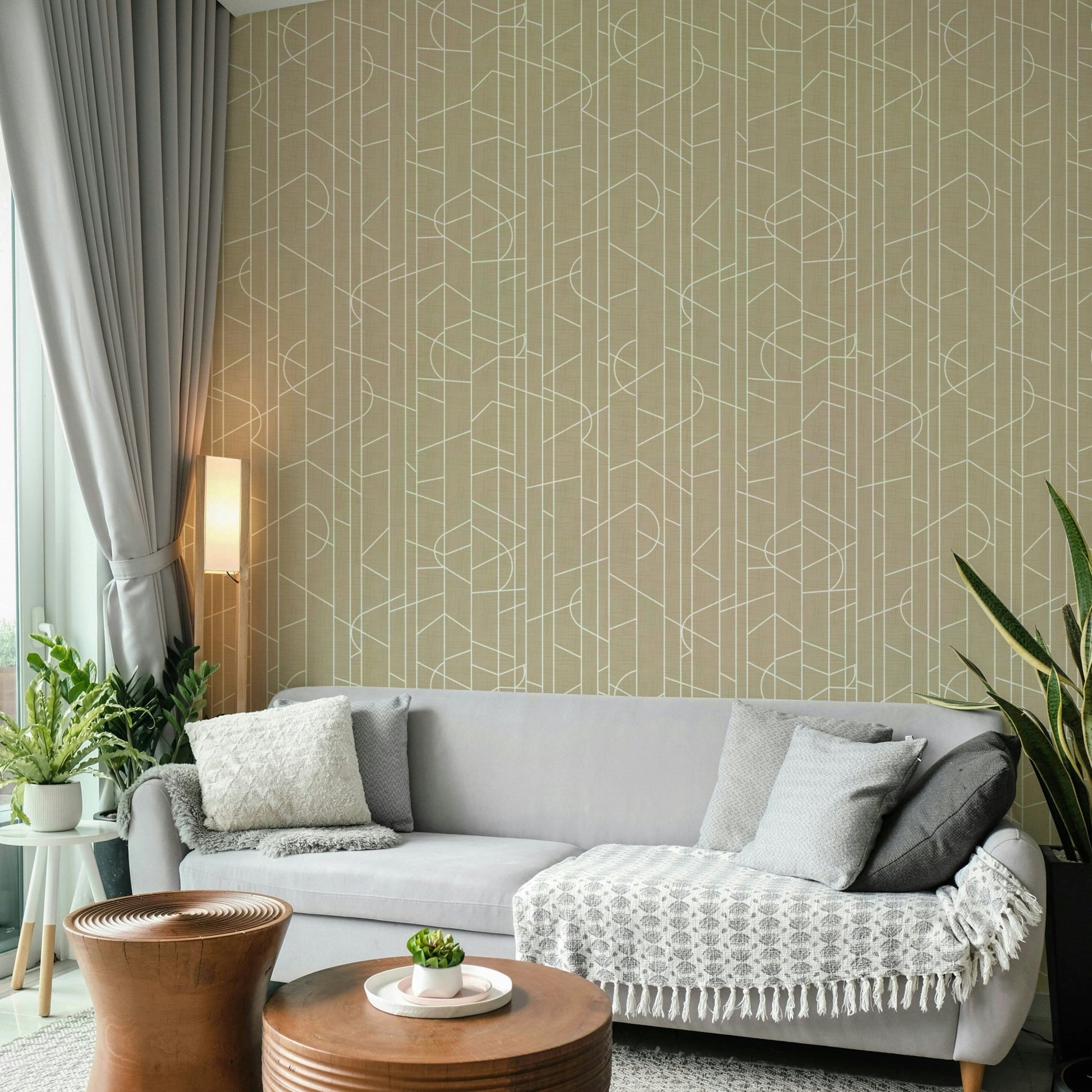 Earth-toned wallpaper with elegant safari accents, GD1713