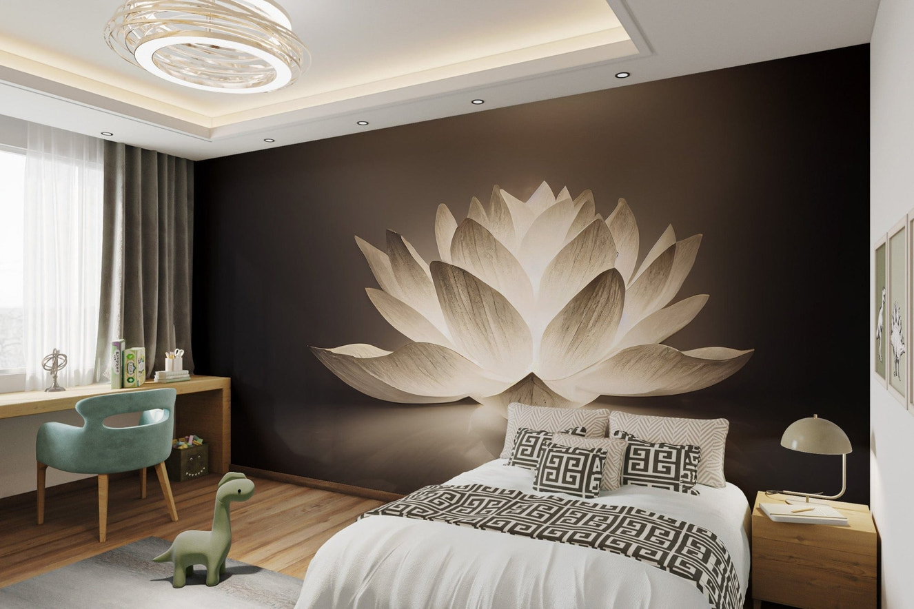 Elegant lotus glow flower wallpaper design

