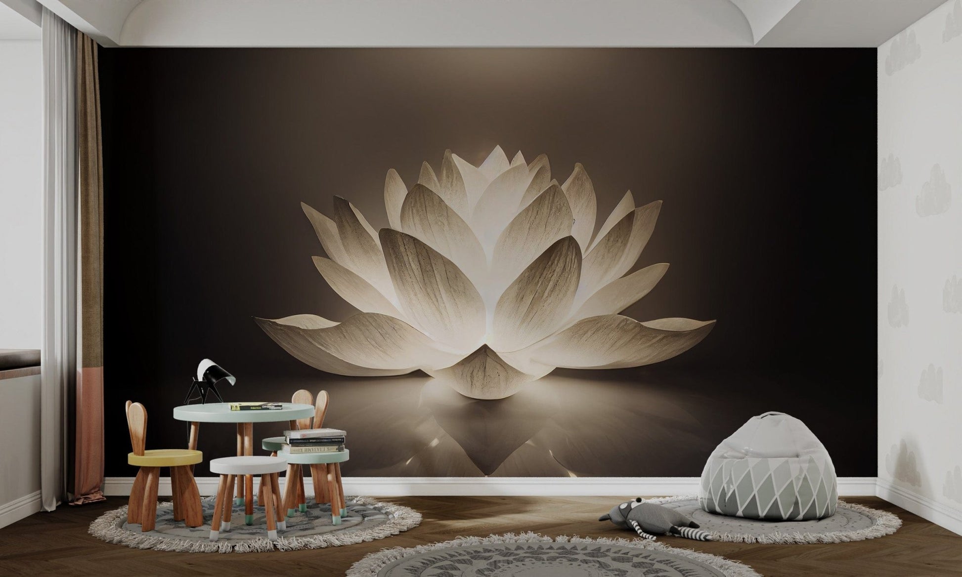 Illuminated lotus flower wallpaper style
