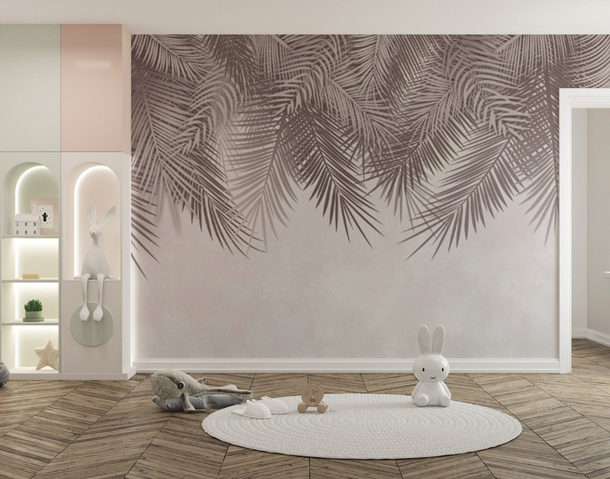 Elegant palm frond wallpaper for sophisticated walls
