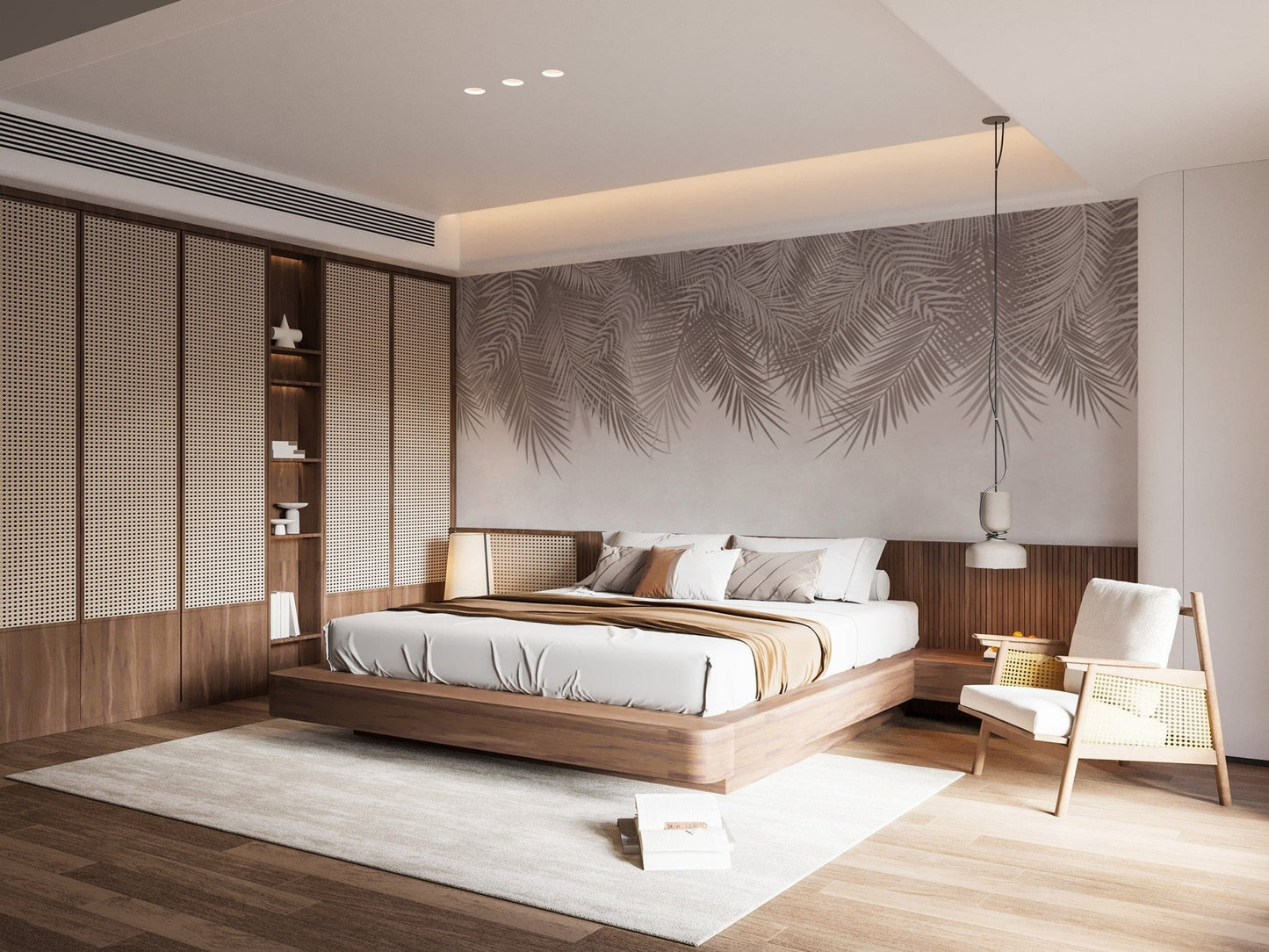 Stylish palm leaf design wallpaper for interiors
