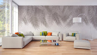 Contemporary palm frond wall mural for interiors
