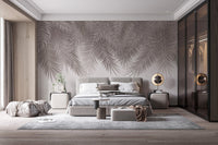 Tropical-inspired elegant palm frond wallpaper design
