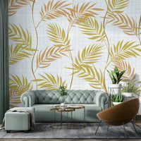 Modern wallpaper with palm leaves motif

