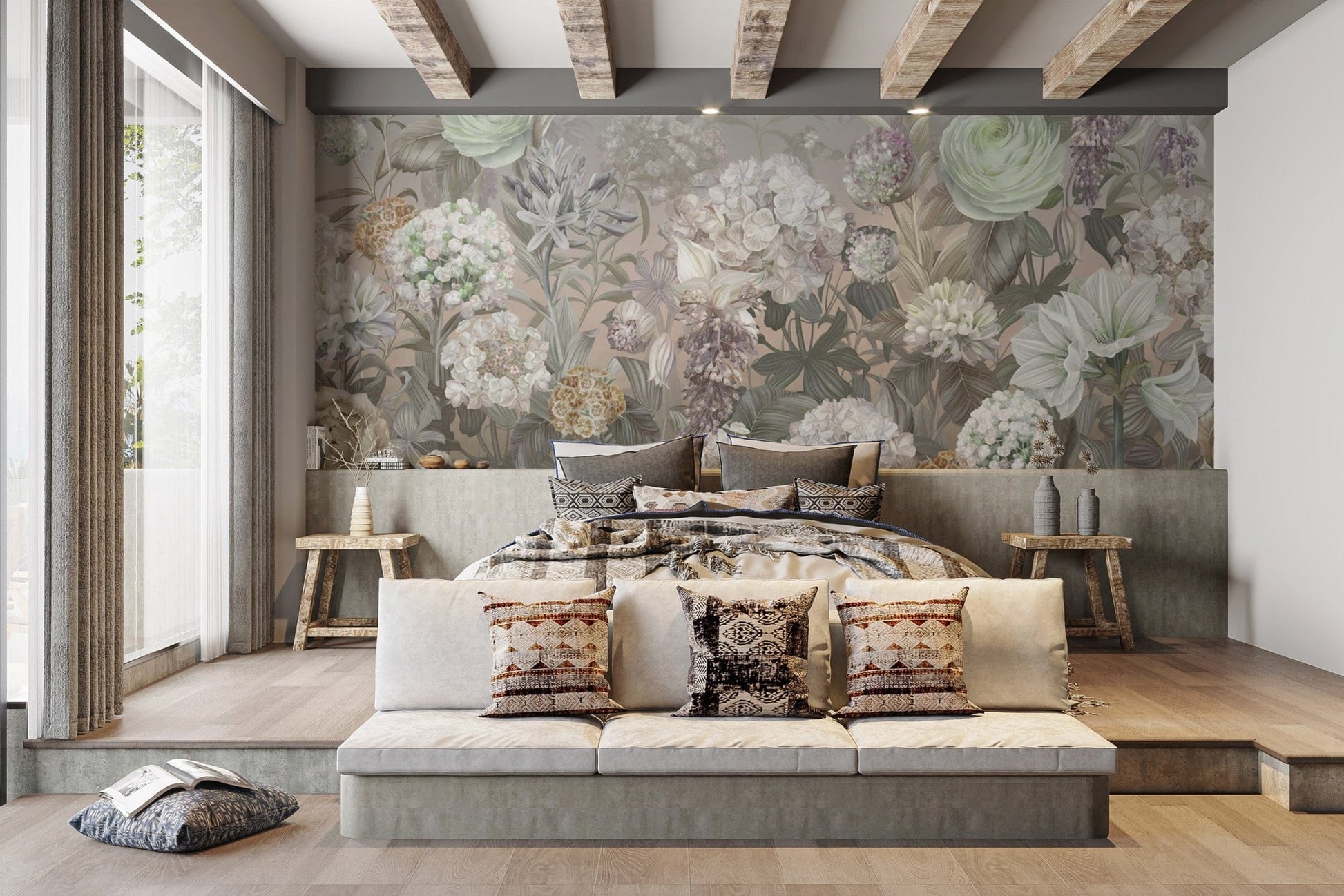 Nature-inspired botanical wallpaper print
