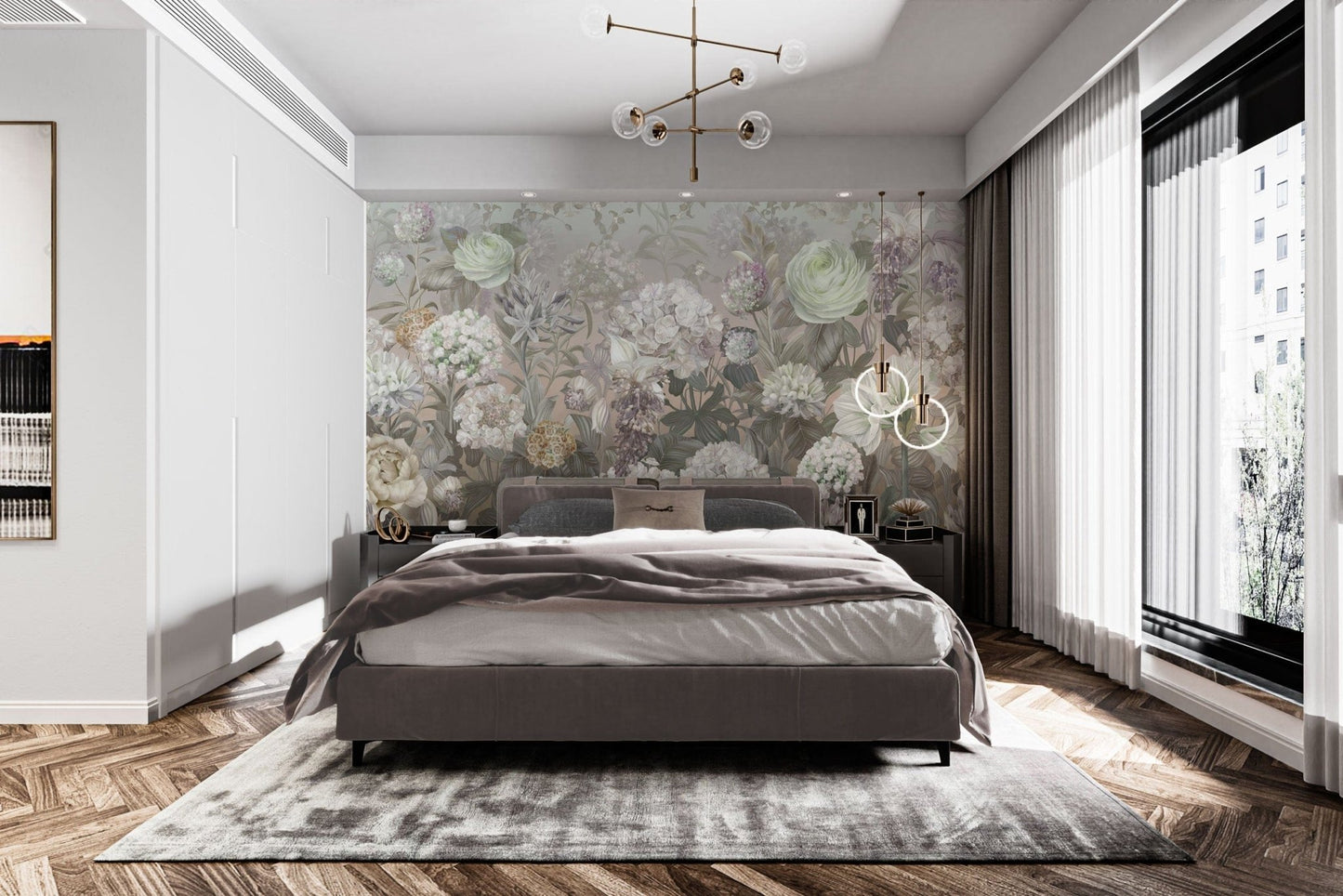Graceful pastel wallpaper with soft florals
