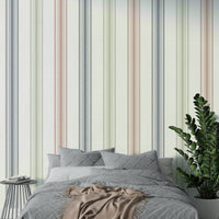 Classic wall mural with subtle stripe patterns