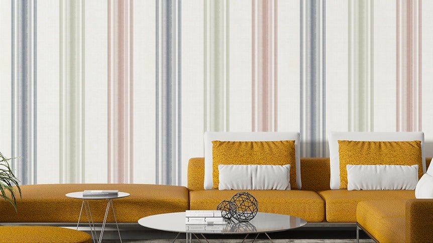 Elegant striped country wallpaper for hallway walls

