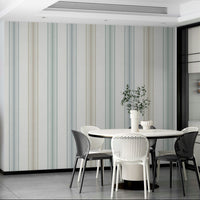 Wallpaper with French-inspired stripe pattern
