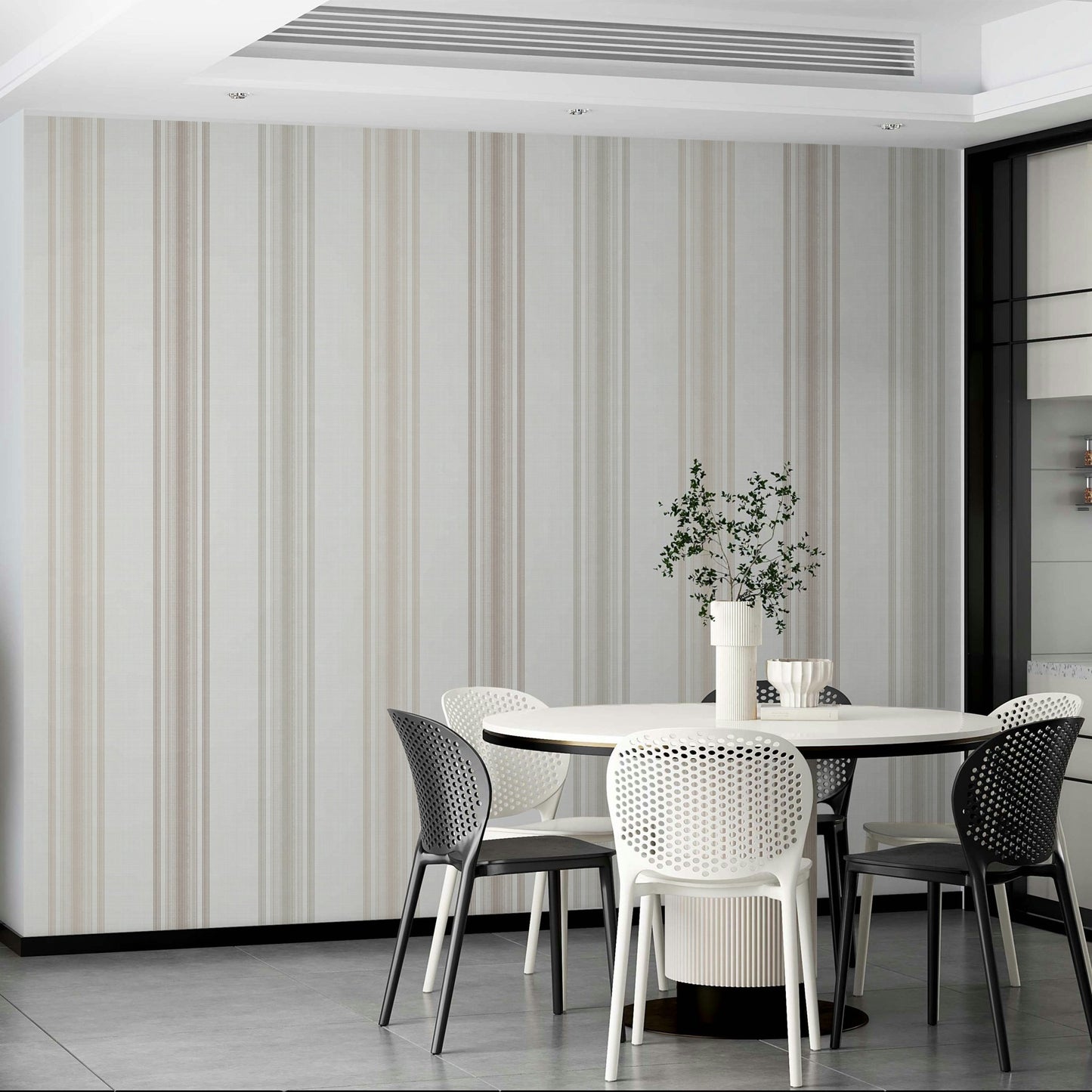 Wallpaper with beige and ivory stripes, GD2375