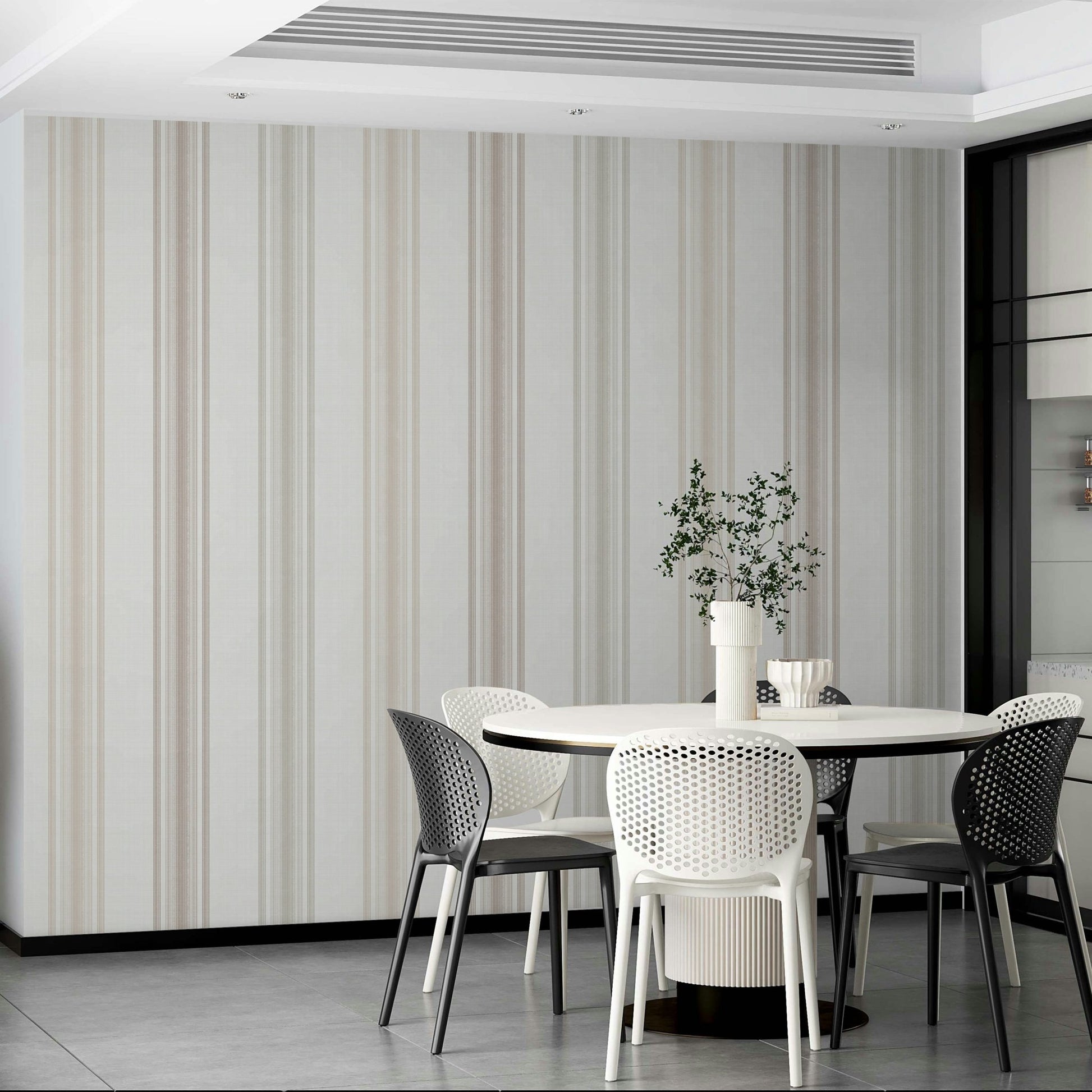 Wallpaper with beige and ivory stripes, GD2375