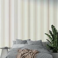 Wallpaper with gold and beige stripes
