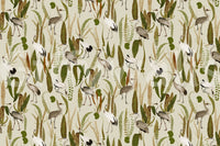 Artistic crane design in the Elegant Vintage Crane Garden Wall Mural.