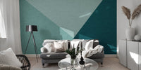 Emerald and Cyan Geometric Wallpaper - Giffywalls