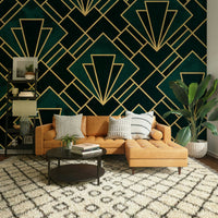 Emerald Green Art Deco Mosaic Mural for Statement Walls

