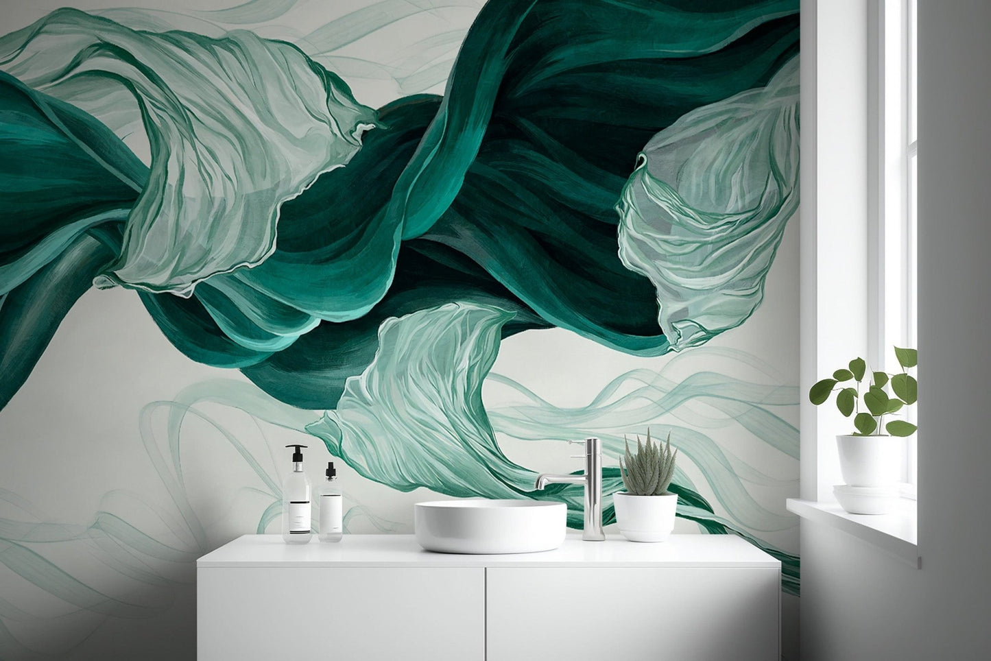 Modern Abstract Emerald Wall Decor
