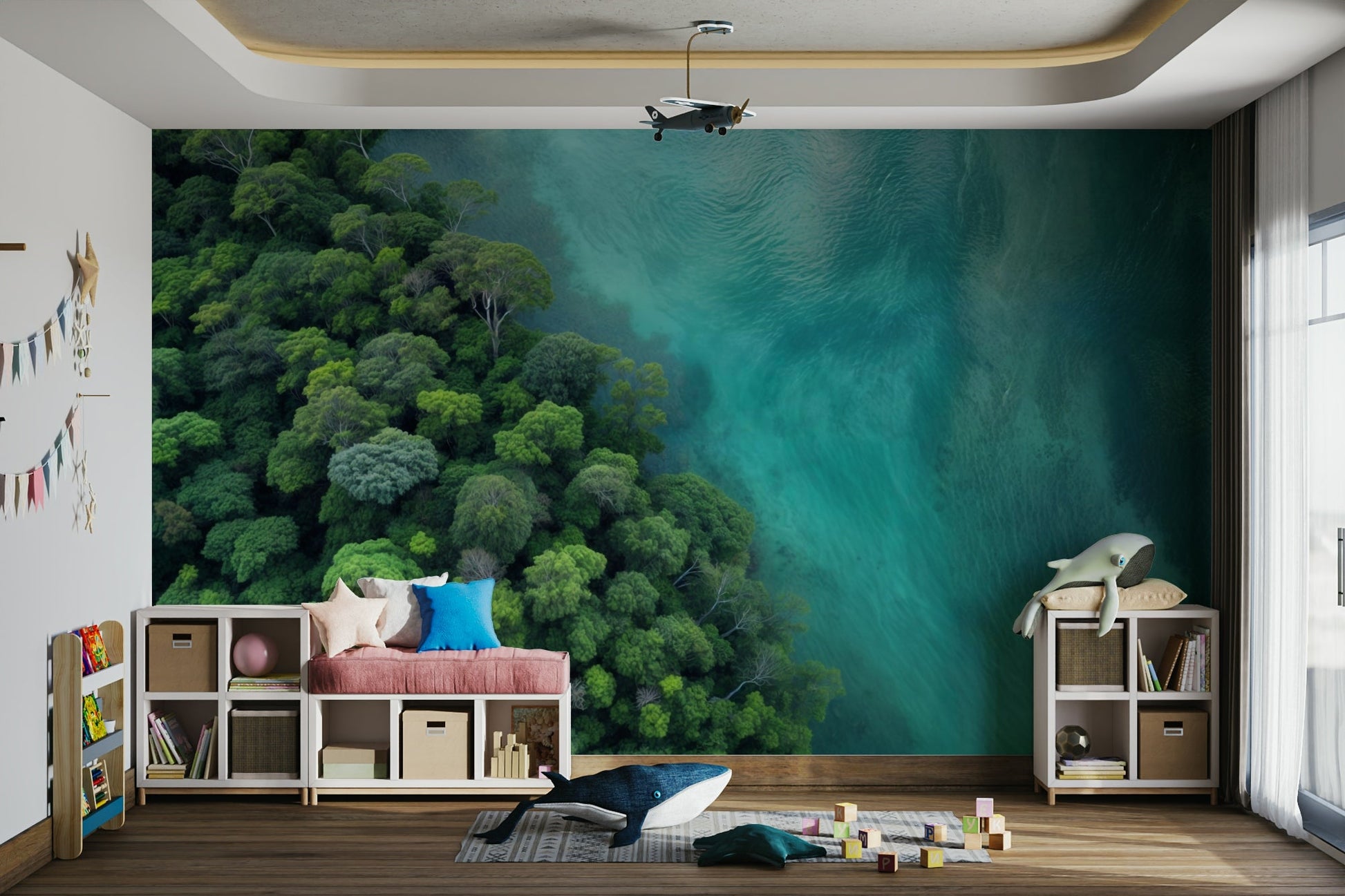 The image shows a quiet coastal or island landscape.

