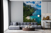 Emerald Cliffs, Turquoise Waters Wall Mural