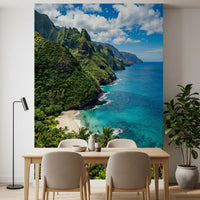 Emerald Cliffs, Turquoise Waters Wall Mural