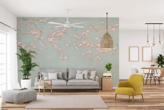 Elegant Chinoiserie Bird Wallpaper B509
