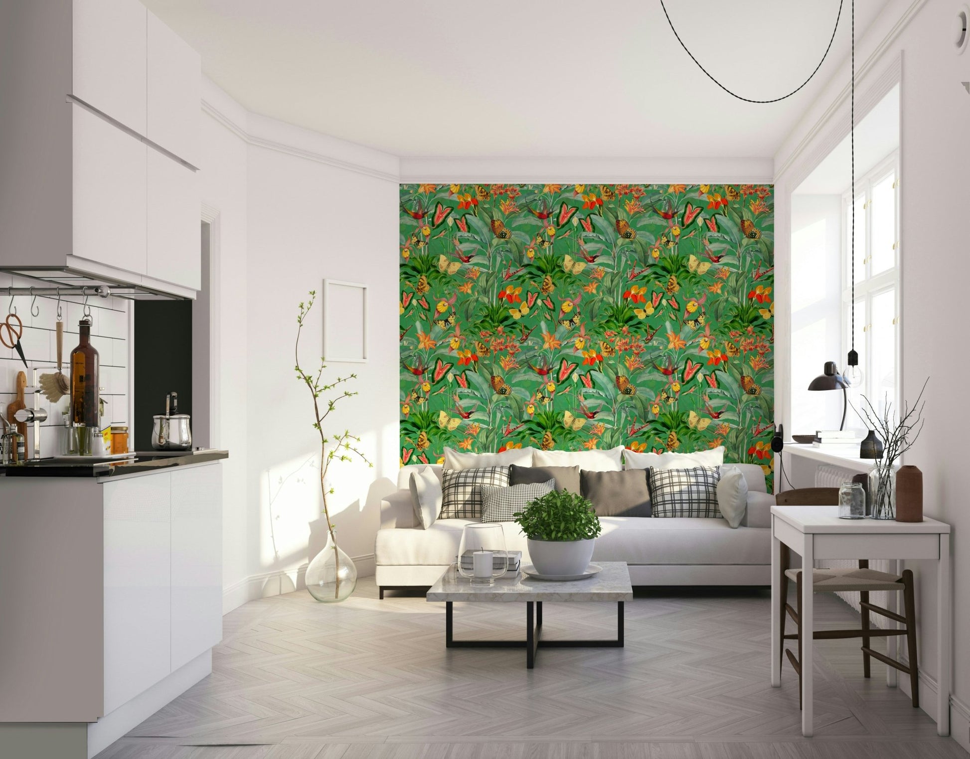 Emerald Enchantment tropical leaves for room decor

