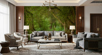 Large fern leaf element on Emerald Forest Journey Wall Mural print.