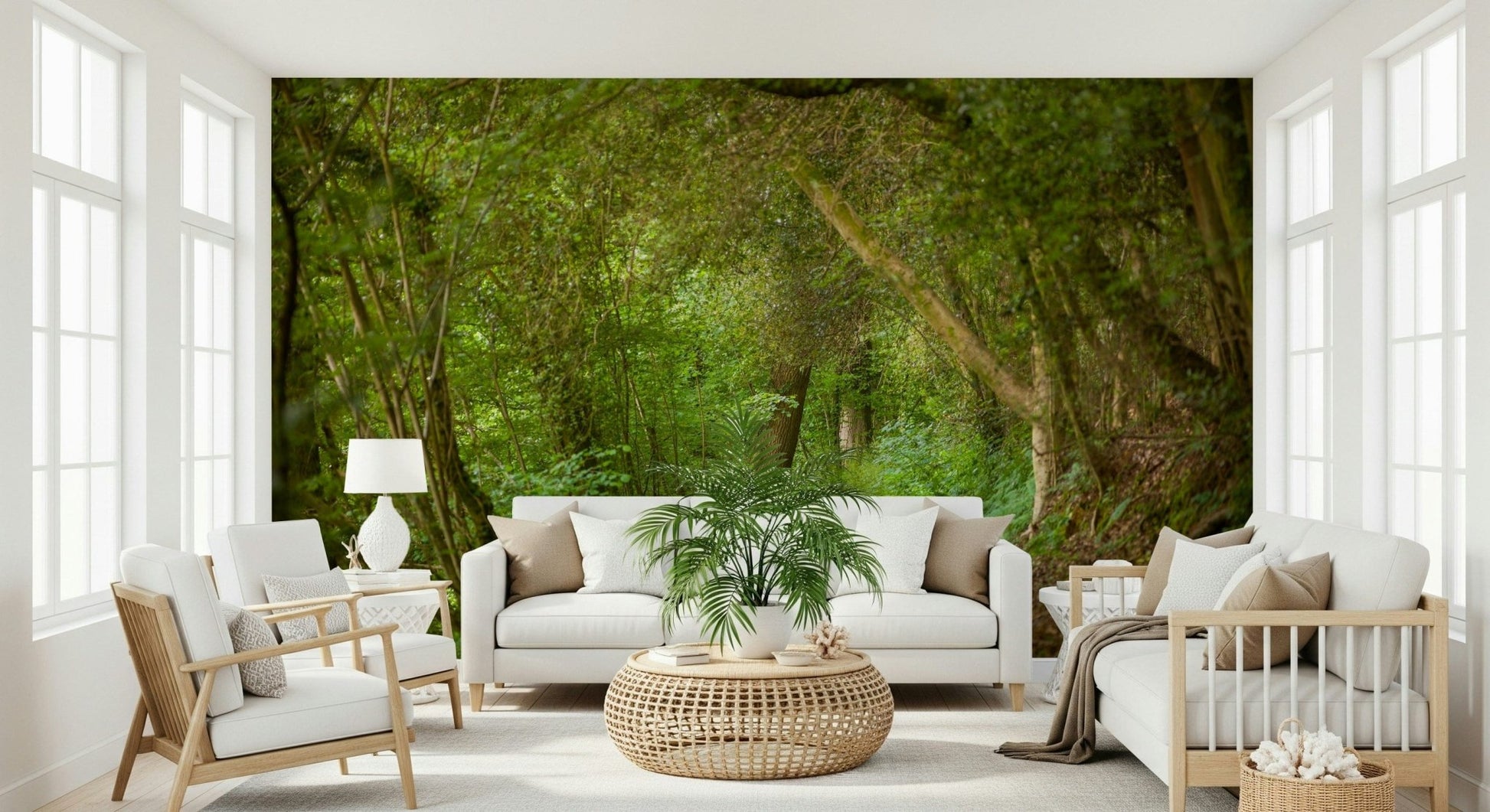 Calming green texture from Emerald Forest Journey Wall Mural print.