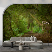 Dark shadow effects on Emerald Forest Journey Wall Mural design.