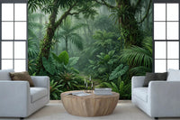 Sunlight filtering through the Emerald Forest wall mural canopyGD9516
