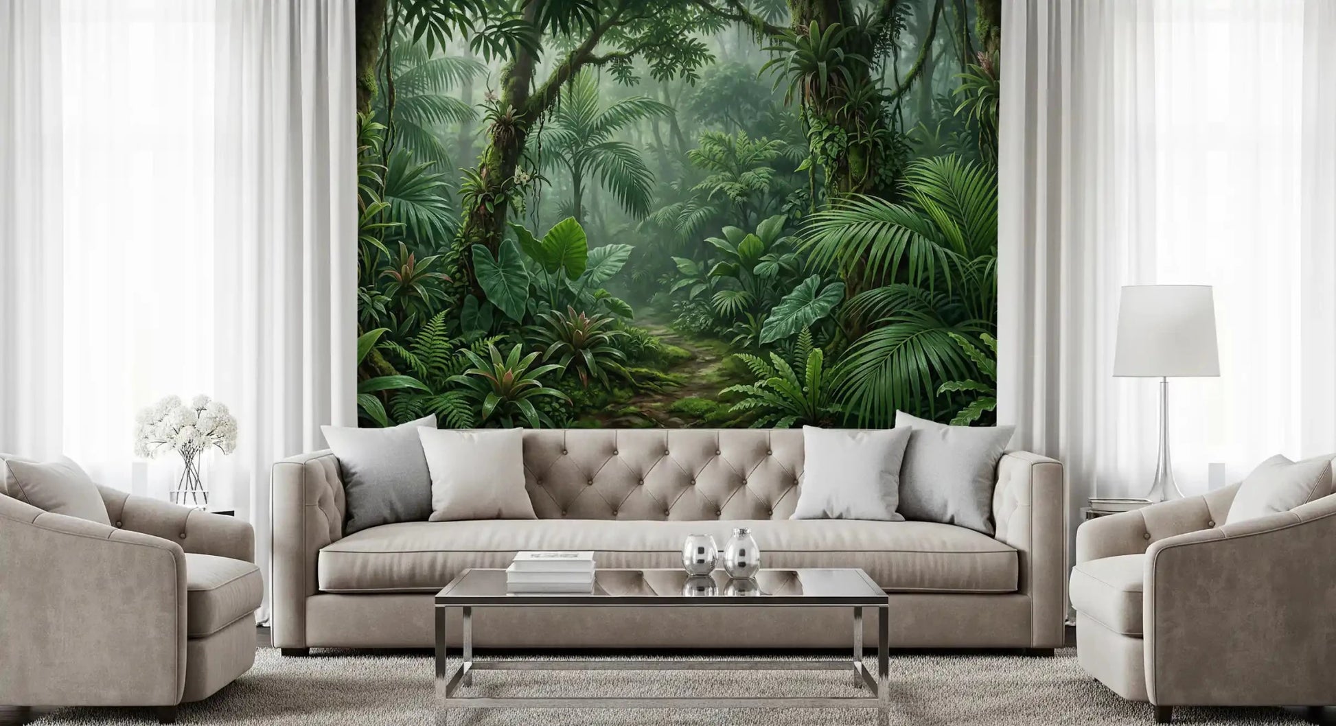 Tall jungle trees on the Emerald Forest Trail wall muralGD9516