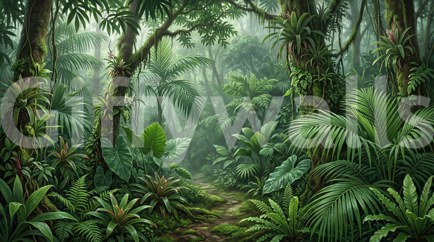 Exotic botanical motifs in the Forest Trail wall muralGD9516