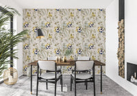 Garden-inspired artwork gives Emerald Green Bird & Floral Wallpaper charm