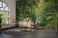 The image shows an artistic impression of a serene stream and jungle scene.

