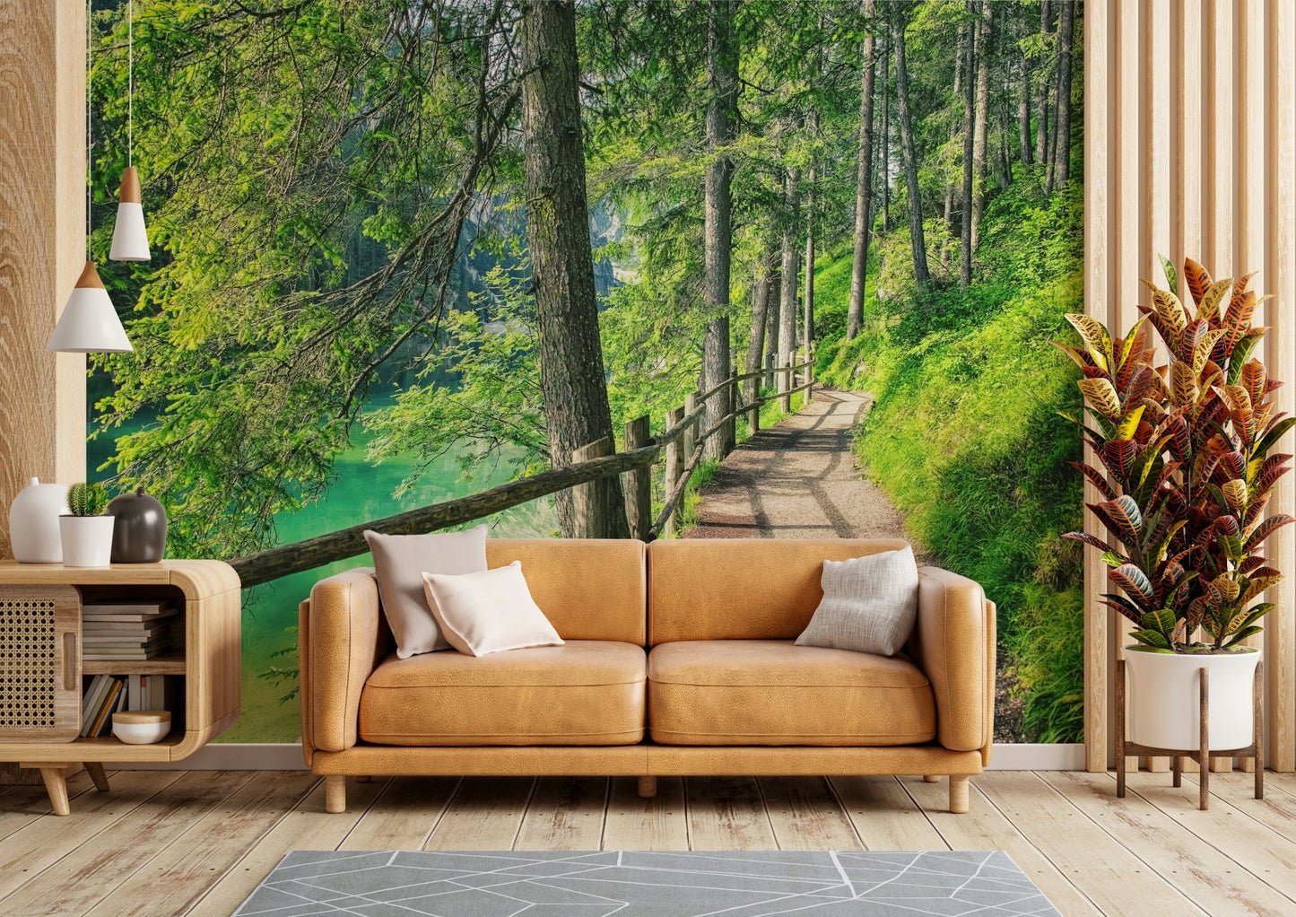Peaceful Lake Scene Wall Mural for Decor

