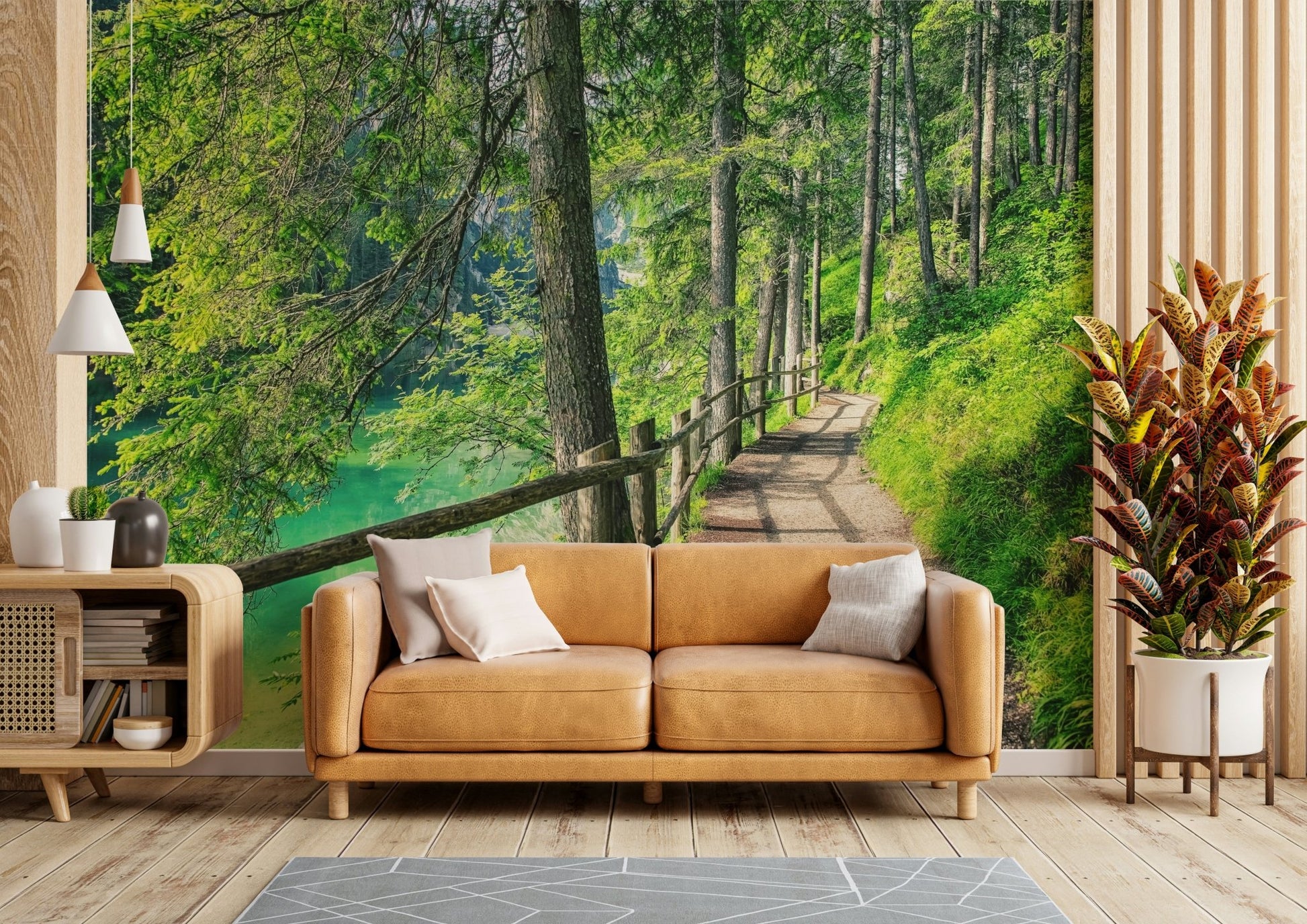 Peaceful Lake Scene Wall Mural for Decor

