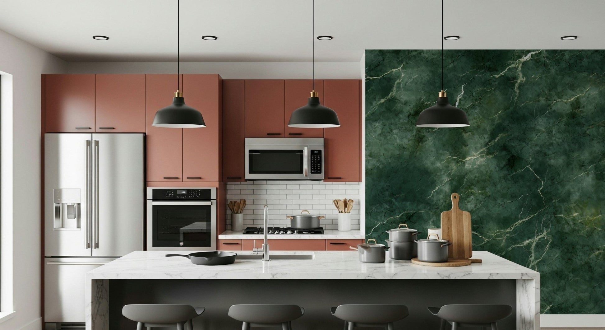 A contemplative gentle design wallpaper mural for a feature wall.