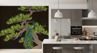 Quiet drama fills the Kitchen from the Emerald Peacock pine wall muralGD9495