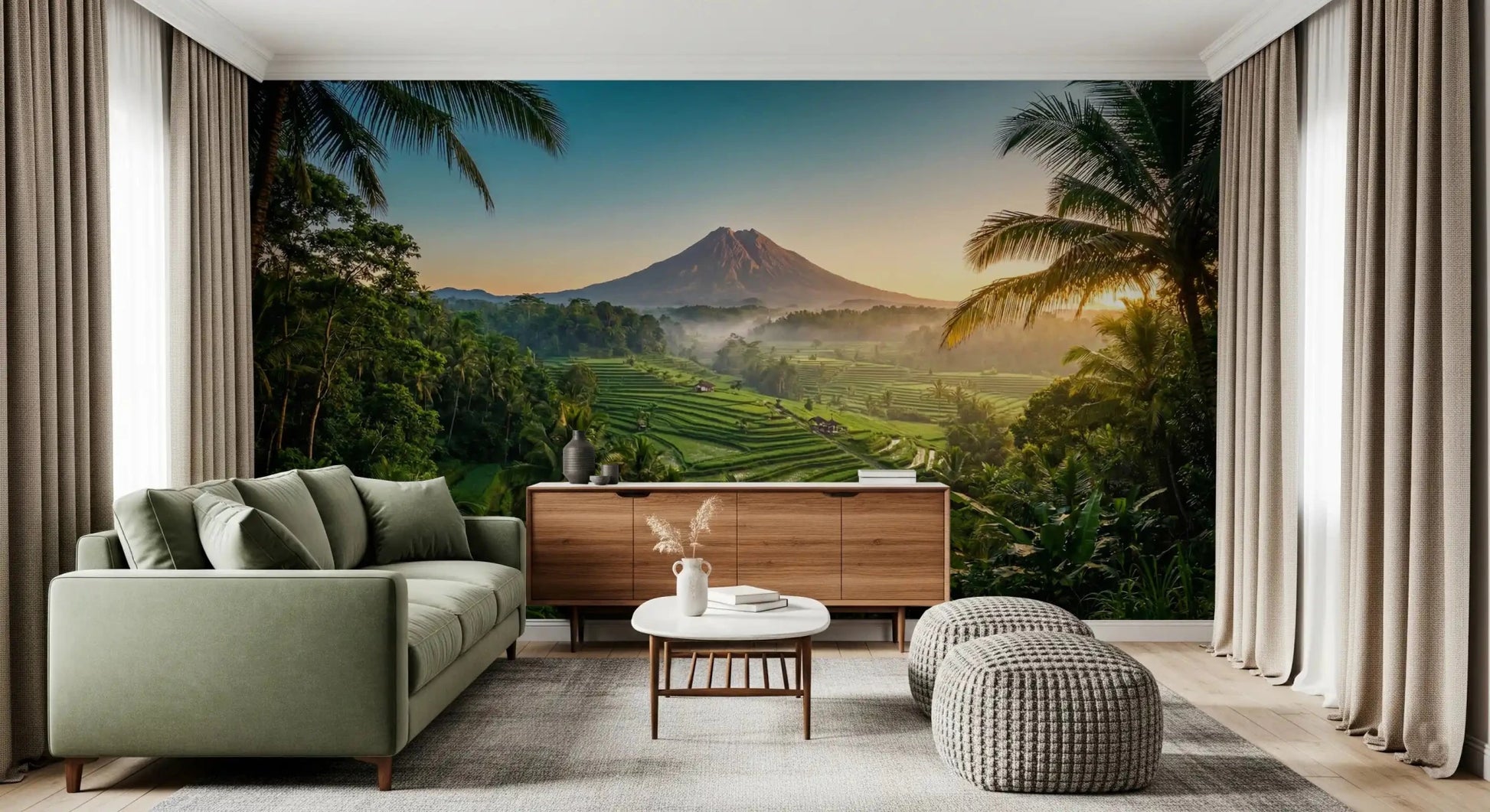 Emerald Terraces & Volcanic Dawn Wall Mural