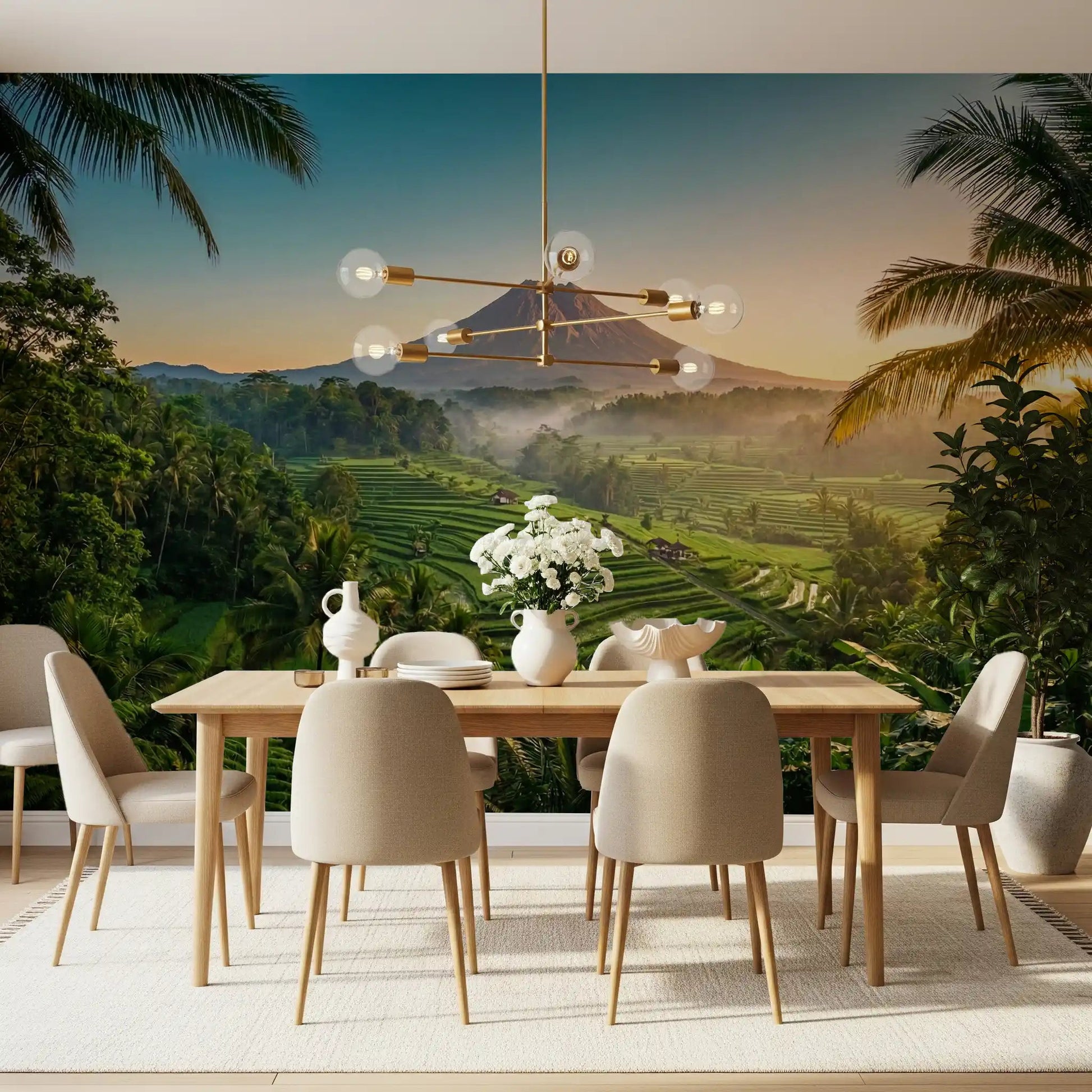 Emerald Terraces & Volcanic Dawn Wall Mural