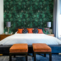 A high-angle view of the wall mural in a large space.

