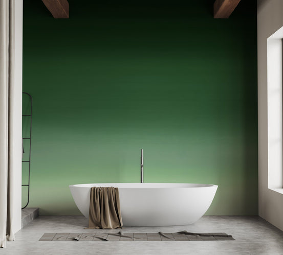 Emerald whisper gradient wallpaper for a serene bathroom oasis. C393