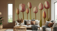 Refined Emerging Elegance blush tulip wall sticker graphic.