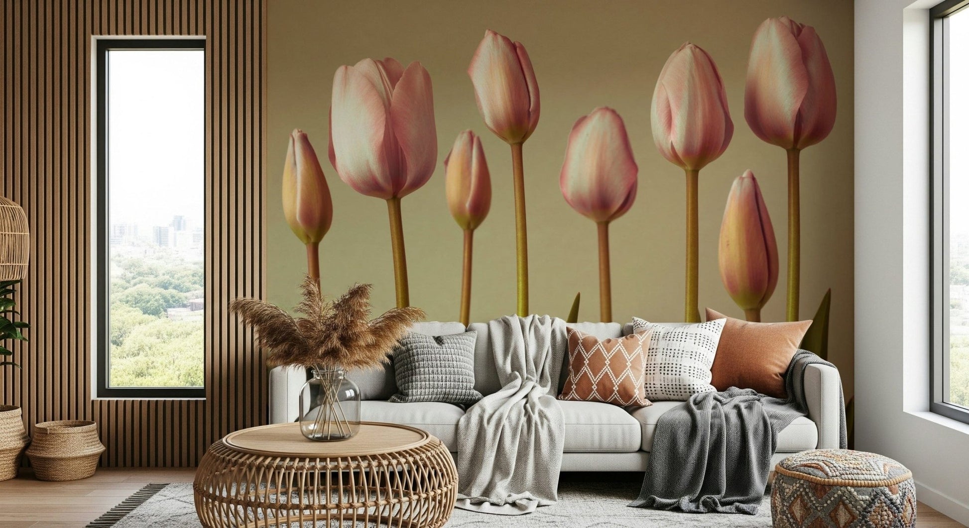 Artistic Emerging Elegance photographic tulip wall design.