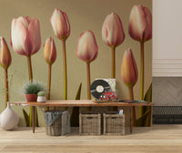 Subtle pink Emerging Elegance botanical wall art decor.