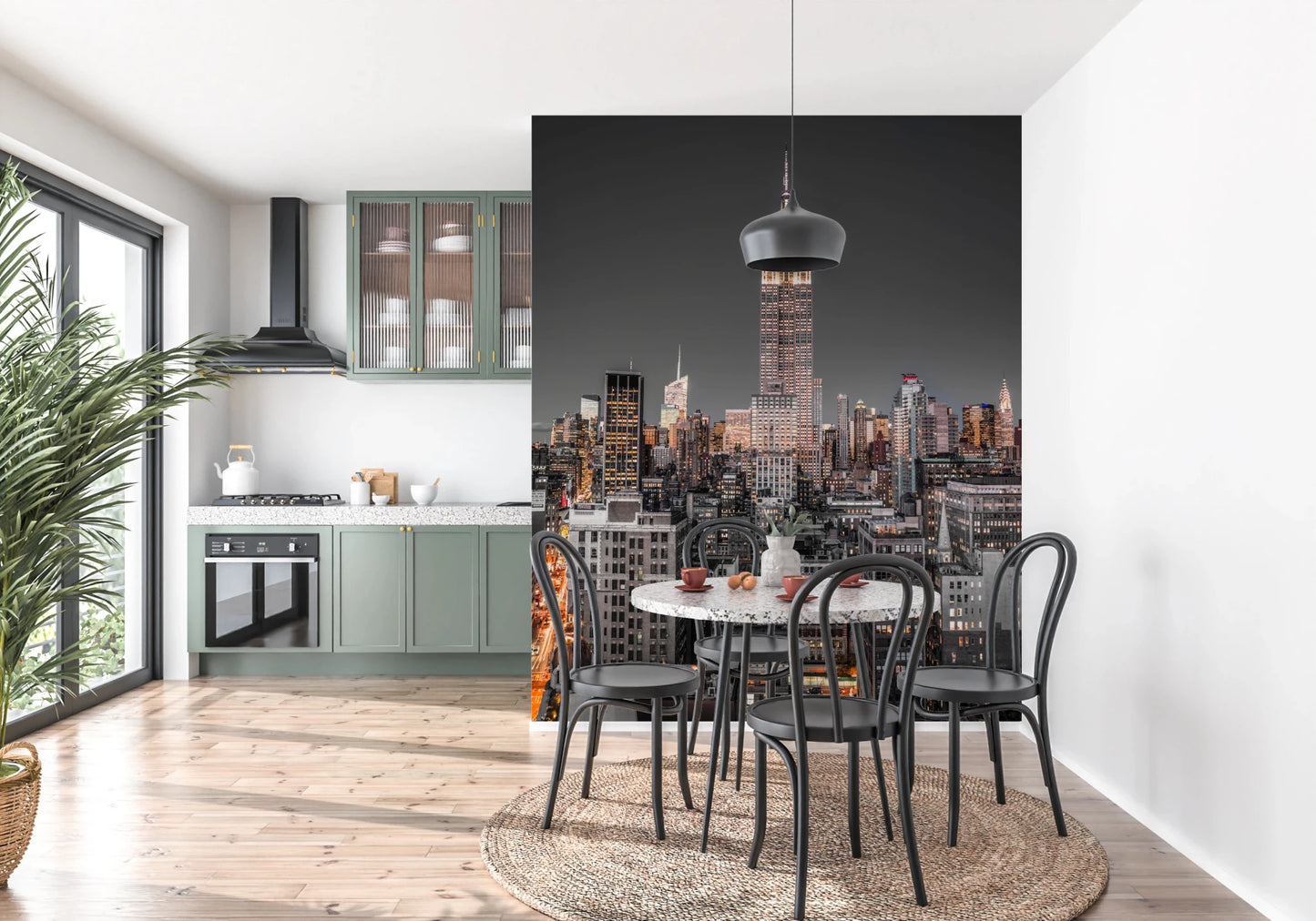 Empire State Building Wall Mural for bedroom with night city view